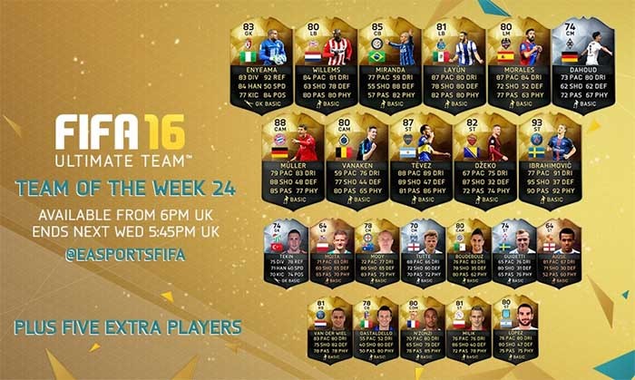 FIFA 16 Ultimate Team - TOTW 24 FIFA 16 Ultimate Team - TOTW 24