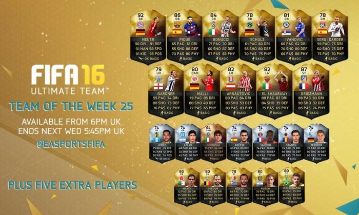 FIFA 16 Ultimate Team - TOTW 25 FIFA 16 Ultimate Team - TOTW 25