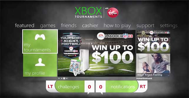 Virgin Gaming Xbox Tournaments App