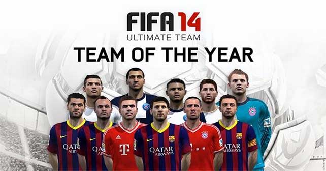 Released the Team of The Year for FIFA 14 Ultimate Team