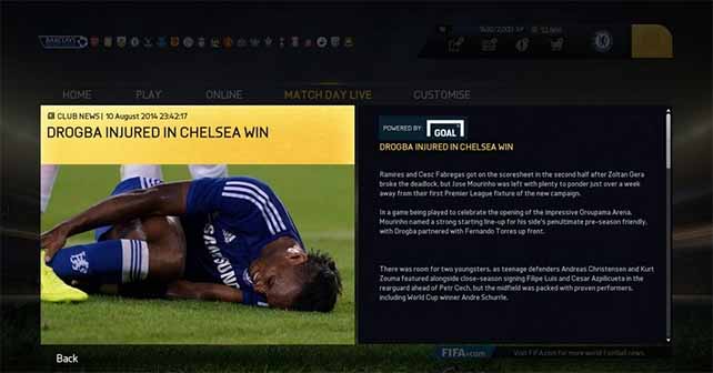 FIFA 15 Match Day Live Powered by Goal.com