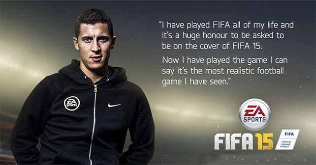 Eden Hazard joins Messi on the FIFA 15 cover for UK