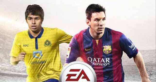 Yahya Al-Shehri joins Messi on the FIFA 15 cover for Saudi Arabia