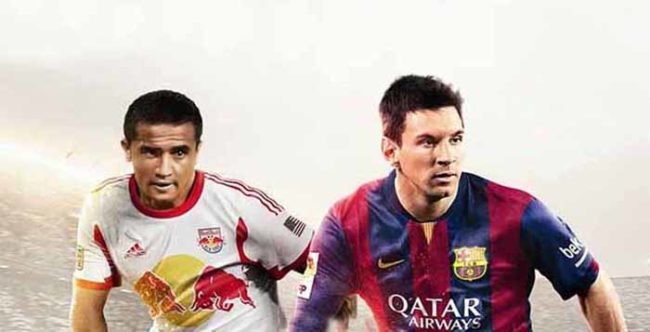 Tim Cahill joins Messi on the FIFA 15 cover for Australia