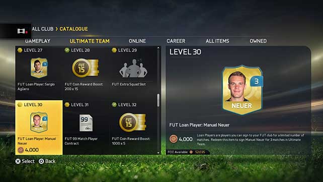 New FUT 15 Players for Loan in your EAS FC Catalogue