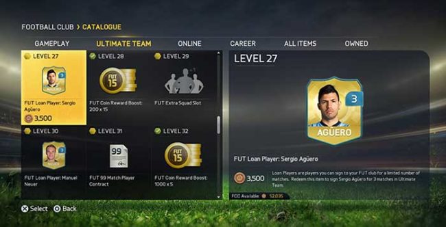 New FUT 15 Players for Loan in your EAS FC Catalogue