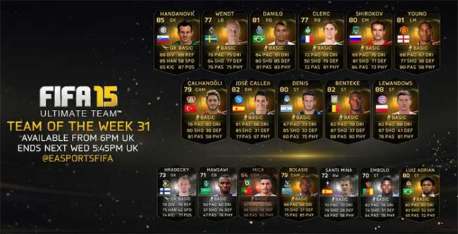 FIFA 15 Ultimate Team - TOTW 31