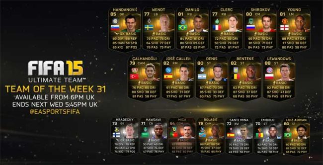 FIFA 15 Ultimate Team - TOTW 31