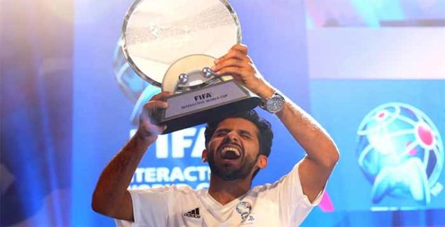 Abdulaziz Alshehri won the FIFA Interactive World Cup 2015