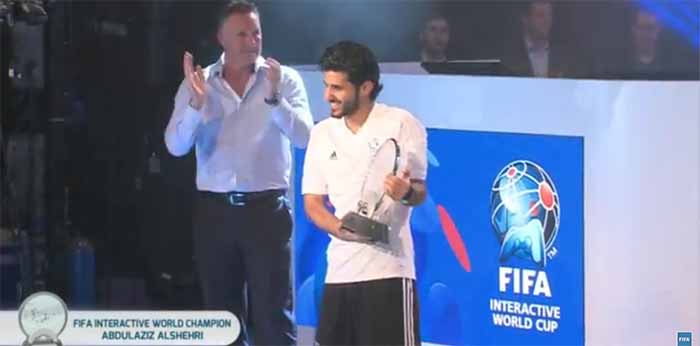 Abdulaziz Alshehri won the FIFA Interactive World Cup 2015