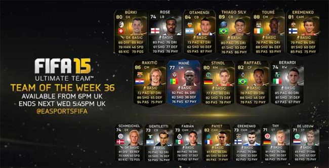 FIFA 15 Ultimate Team - TOTW 36