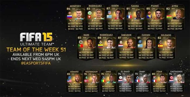 FIFA 15 Ultimate Team - TOTW 51