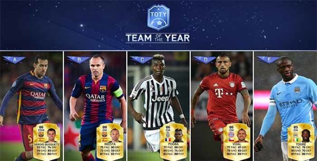 FIFA 16 TOTY Midfielders Available in Packs Now